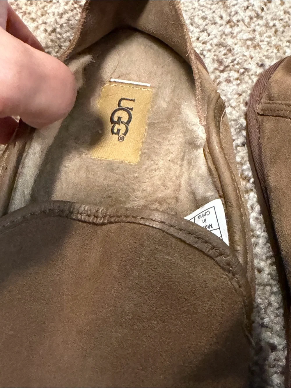 UGG Cooke Men 9 Chestnut Suede Slip On Slippers Loafers 1013485 Collapsible Heel